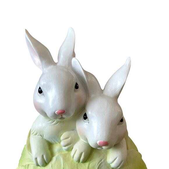 Spring Gatherings Bunny Couple With Cabbage Easter Decor NEW - Picture 3 of 15